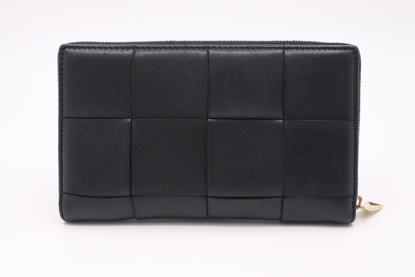 Bottega Veneta Casette Zippy Wallet in Black Intrecciato Leather