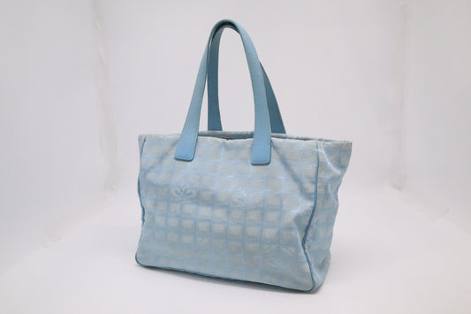 Chanel New Travel Line Tote in Blue Canvas