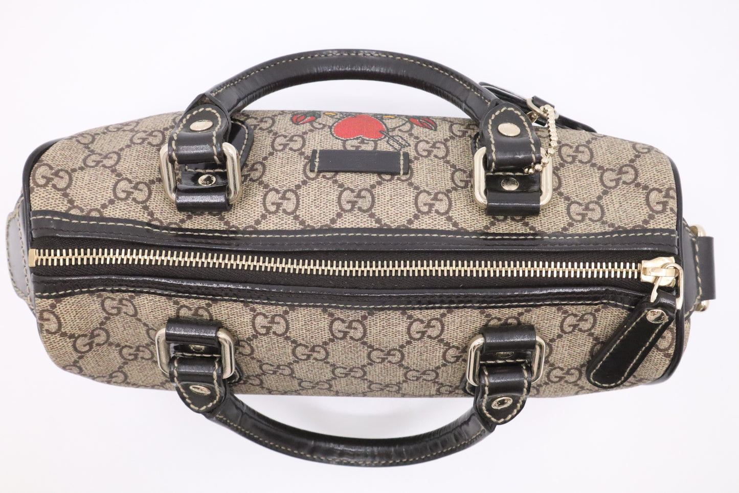 Gucci Small Boston Bag in Roses Tattoo Canvas