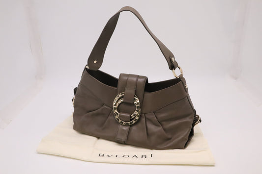 Bvlgari Chandra Shoulder Bag in Brown Leather