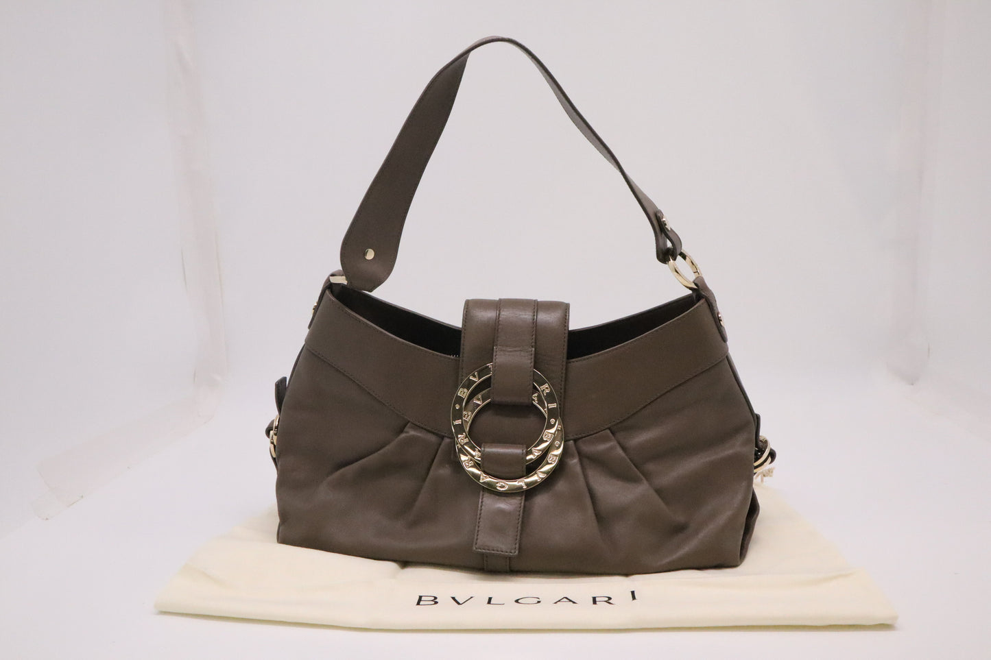 Bvlgari Chandra Shoulder Bag in Brown Leather