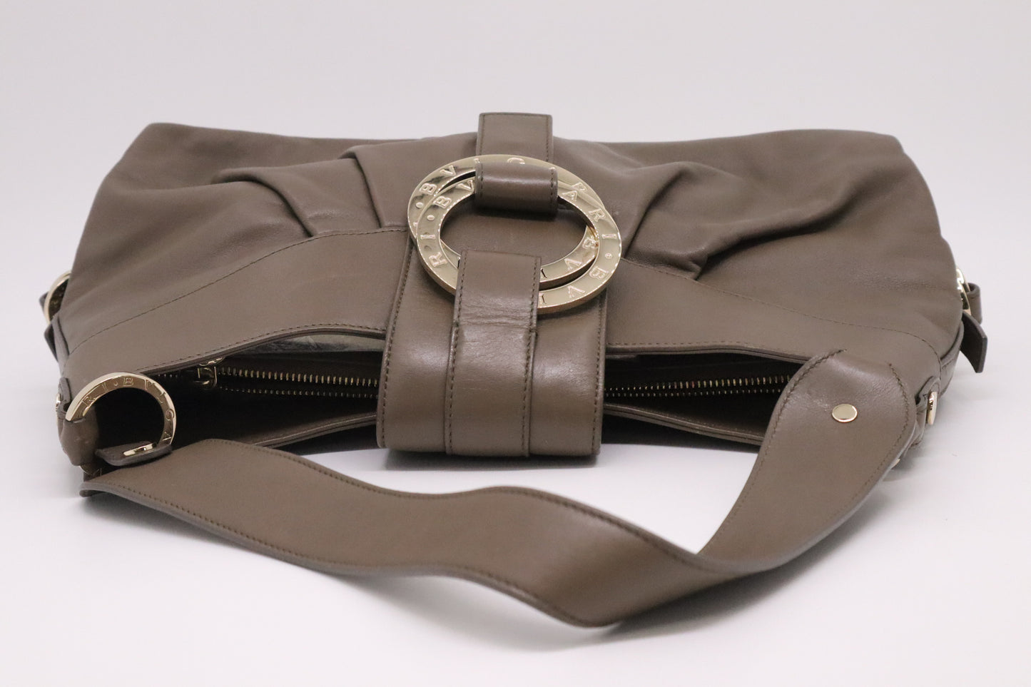 Bvlgari Chandra Shoulder Bag in Brown Leather