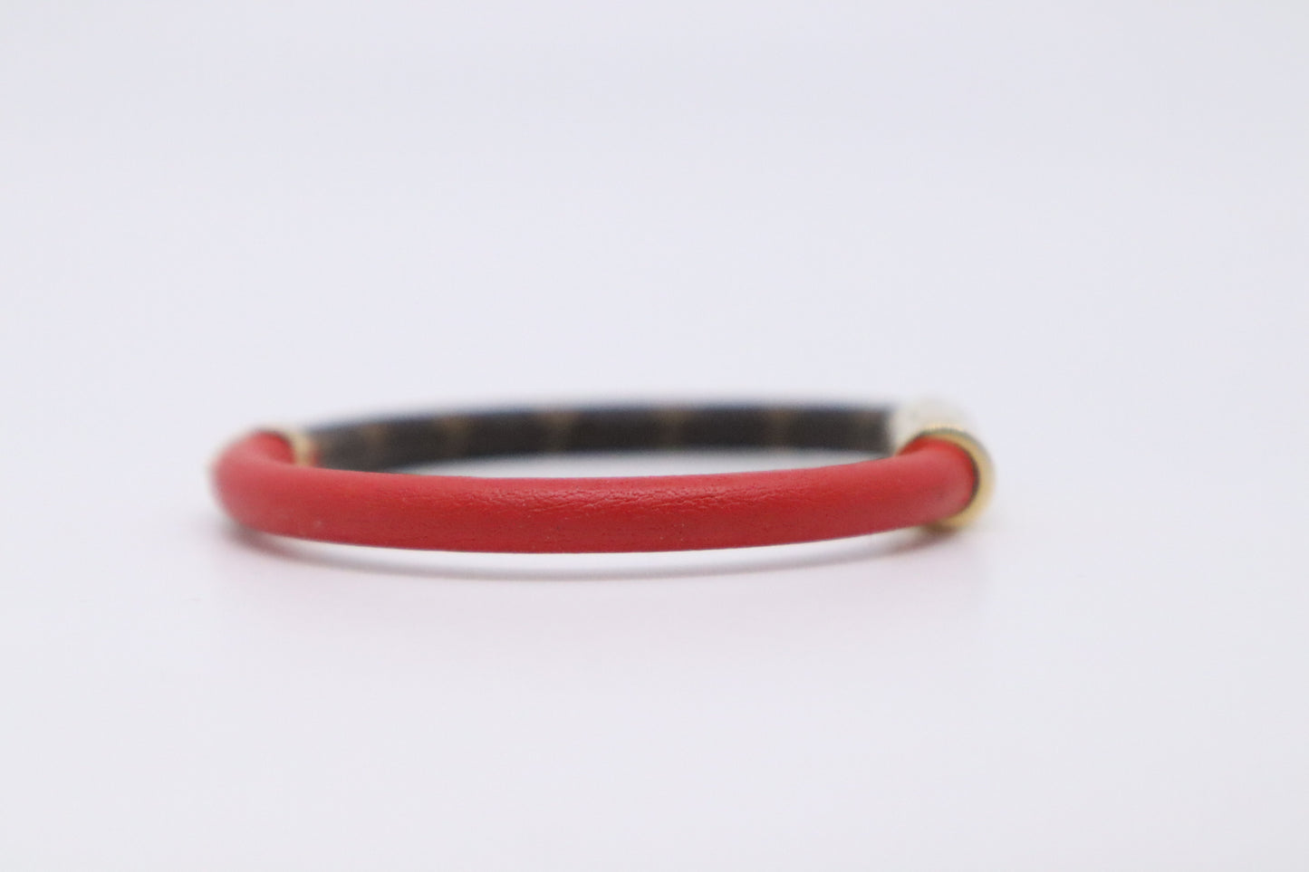 Louis Vuitton Daily Confidential Bracelet in Mini Monogram Canvas and Red Leather