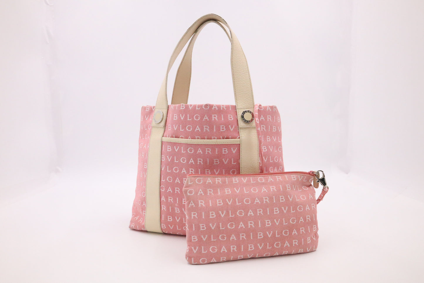 Bvlgari Tote in Pink Canvas