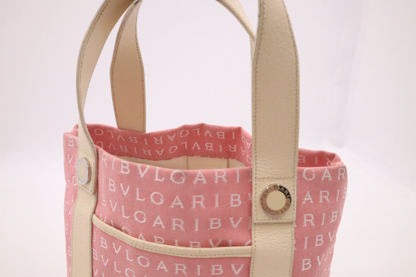 Bvlgari Tote in Pink Canvas