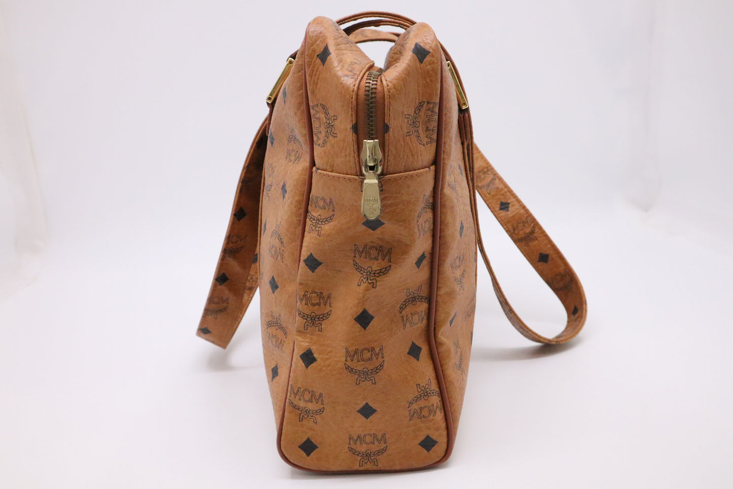 MCM Shoulder Bag in Cognac Visetos Canvas