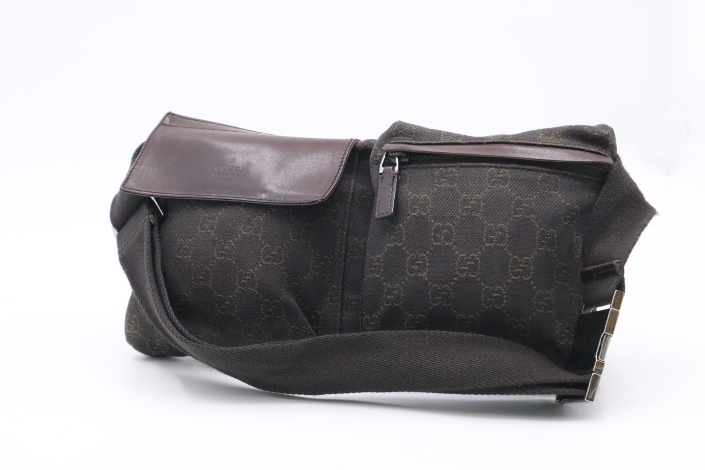 Gucci Waist Bag in Dark Brown GG Canvas