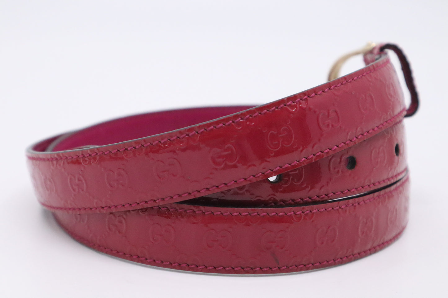 Gucci Belt in Pink GG Patent Leather