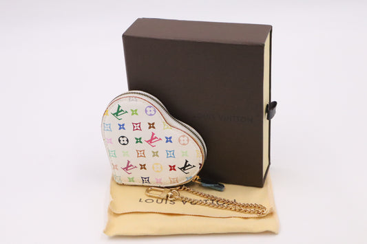 Louis Vuitton Heart Zippy in White Multicolor Monogram Canvas