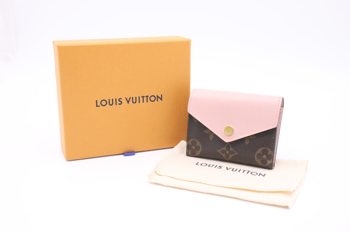 Louis Vuitton Zoe Wallet in Rose Ballerine Pink Leather and Monogram Canvas