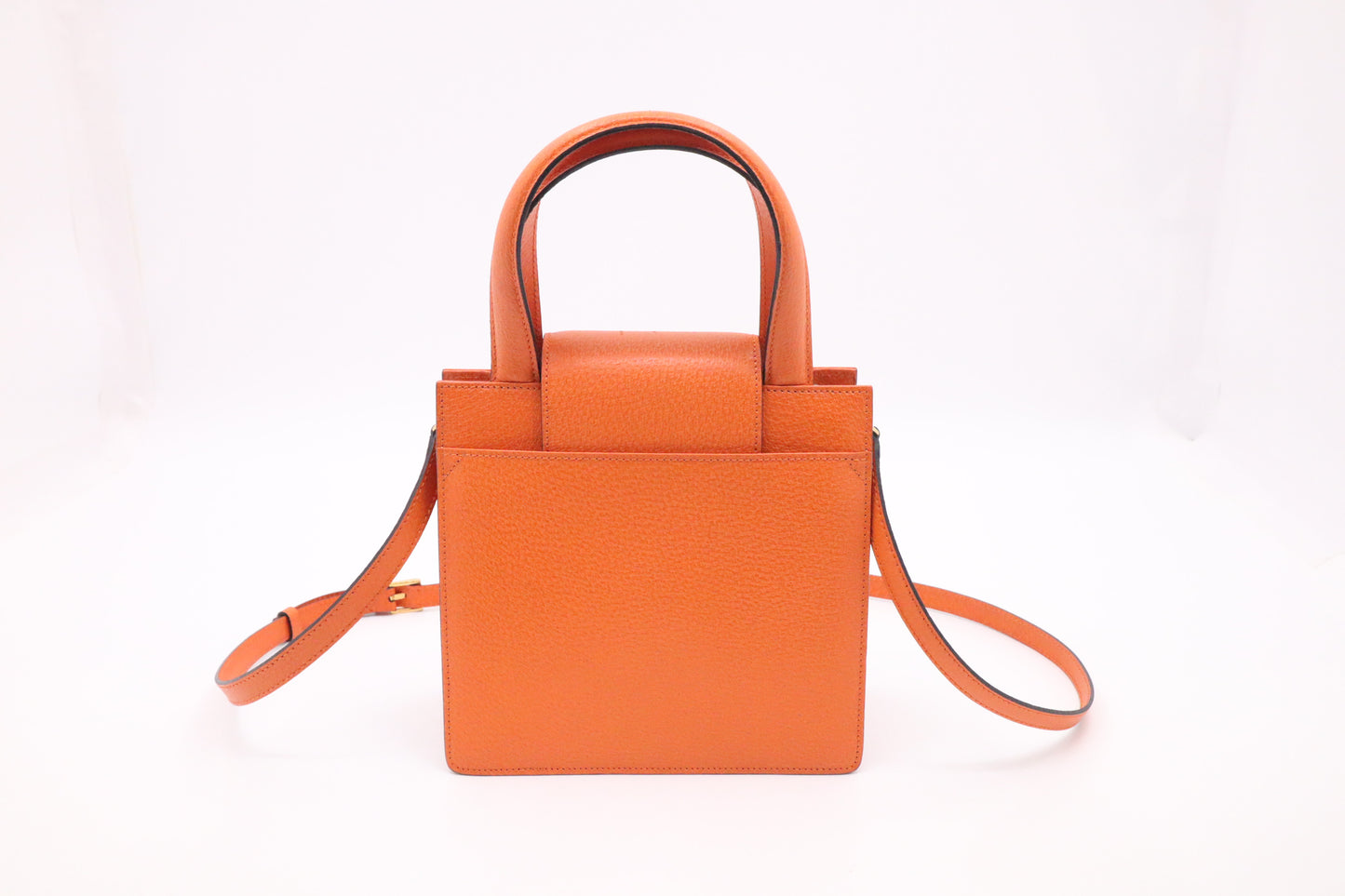 Bvlgari 2-Way Handbag in Orange Leather