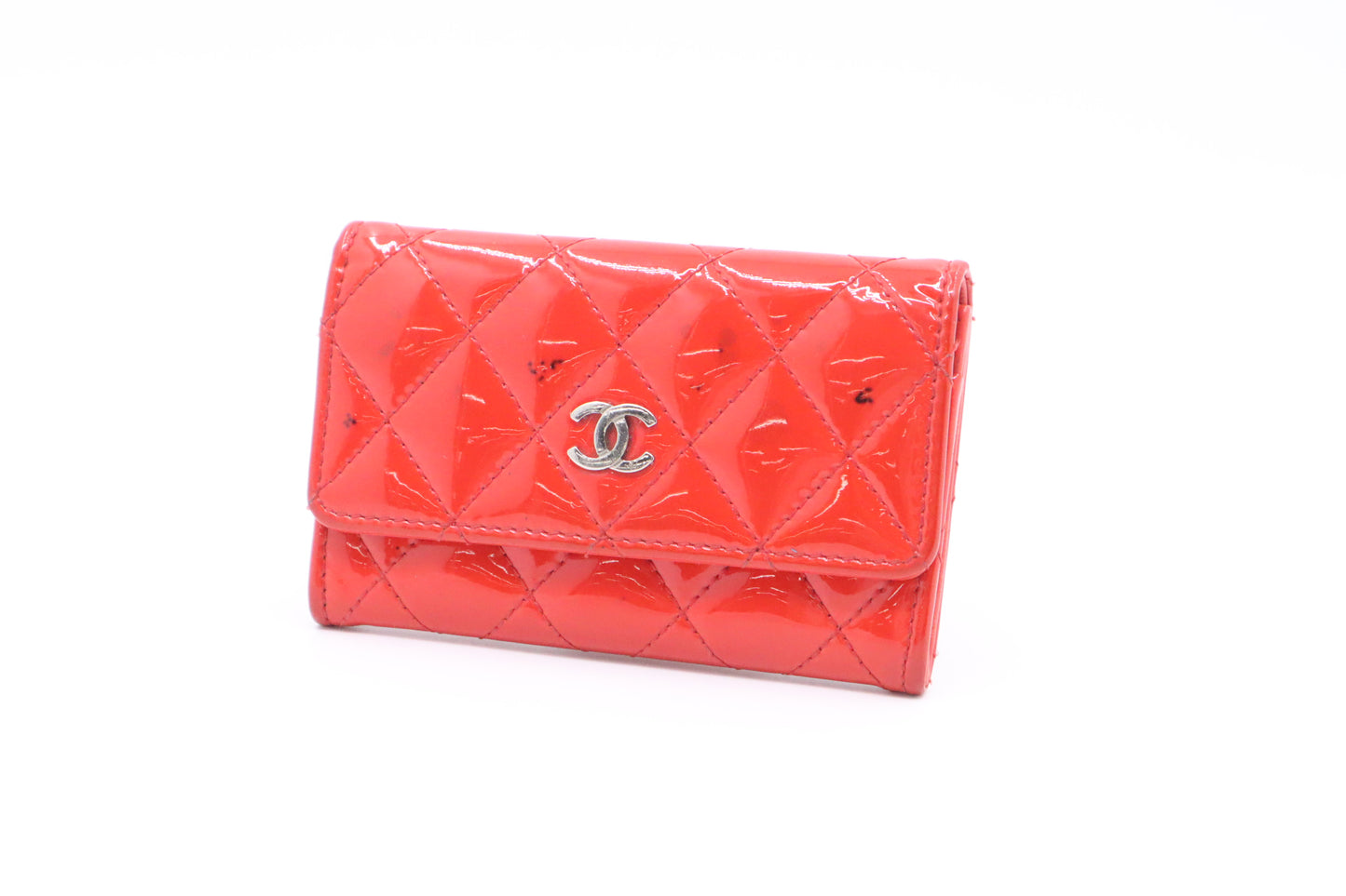 Chanel Wallet in Red Matelassé Patent Leather