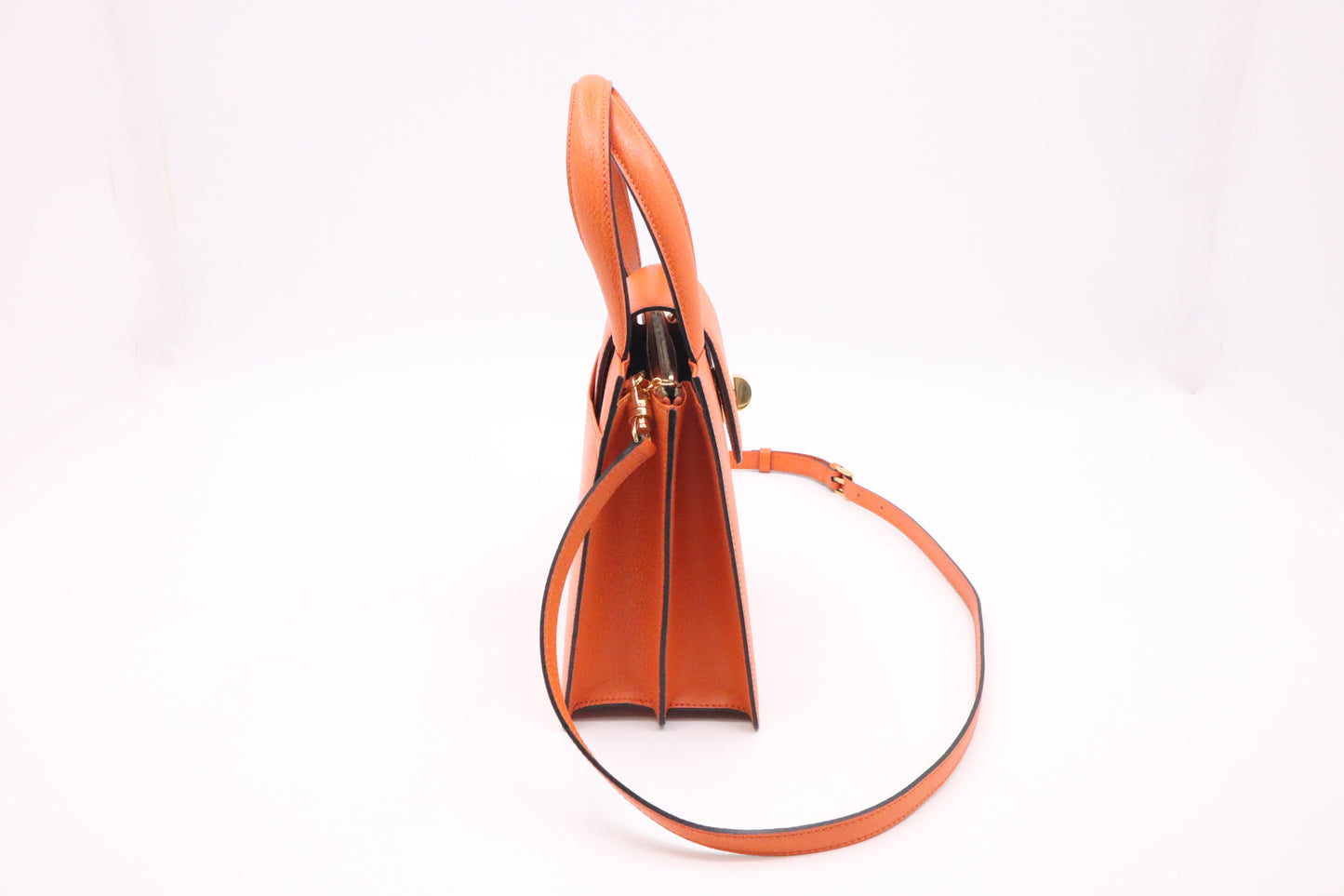 Bvlgari 2-Way Handbag in Orange Leather