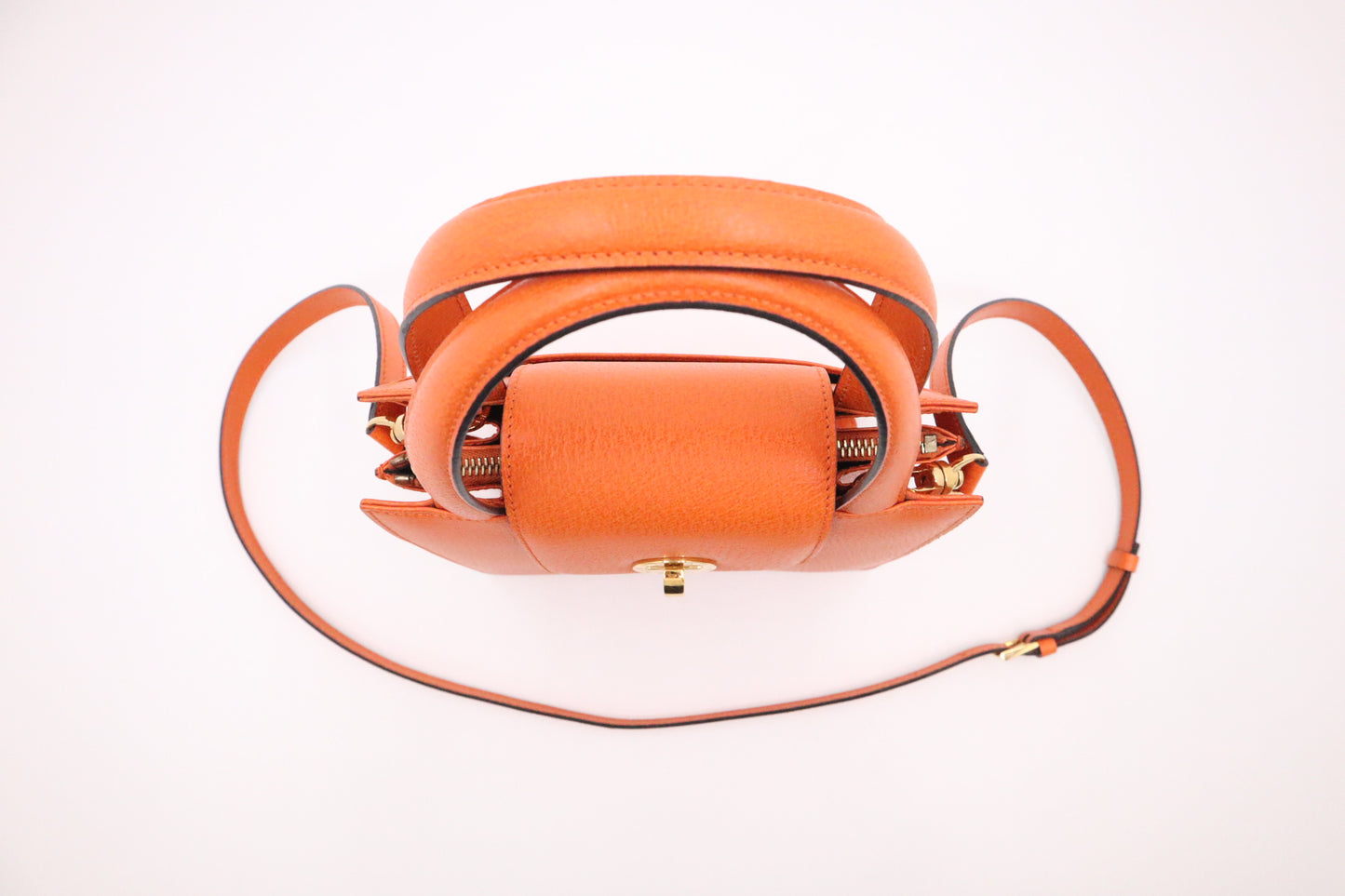 Bvlgari 2-Way Handbag in Orange Leather