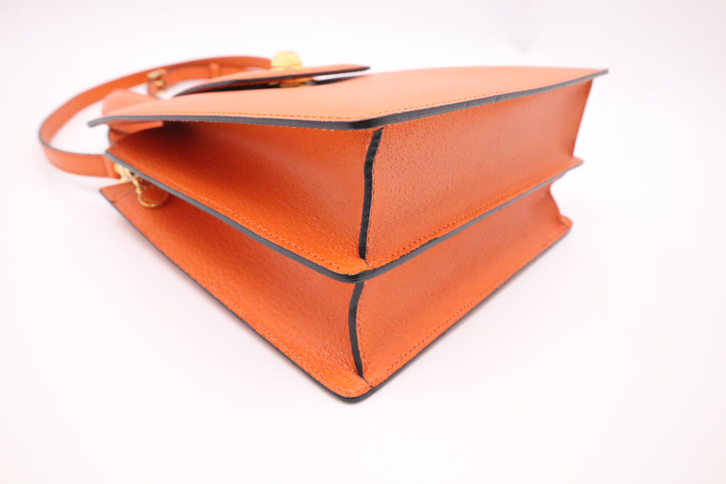 Bvlgari 2-Way Handbag in Orange Leather