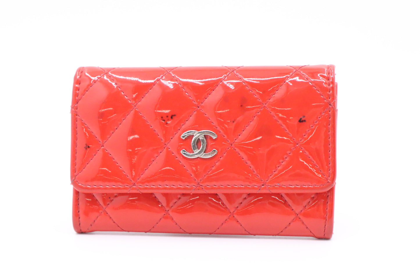 Chanel Wallet in Red Matelassé Patent Leather