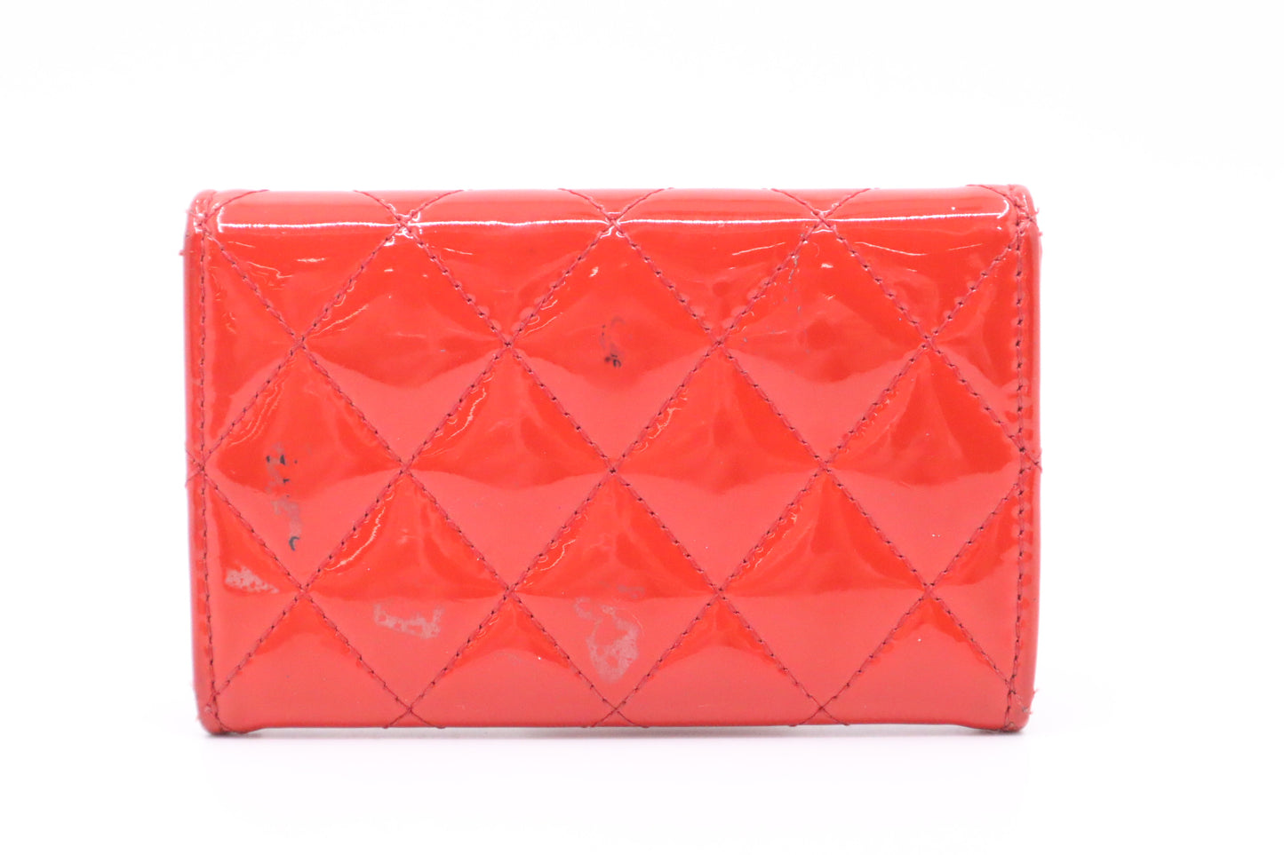 Chanel Wallet in Red Matelassé Patent Leather