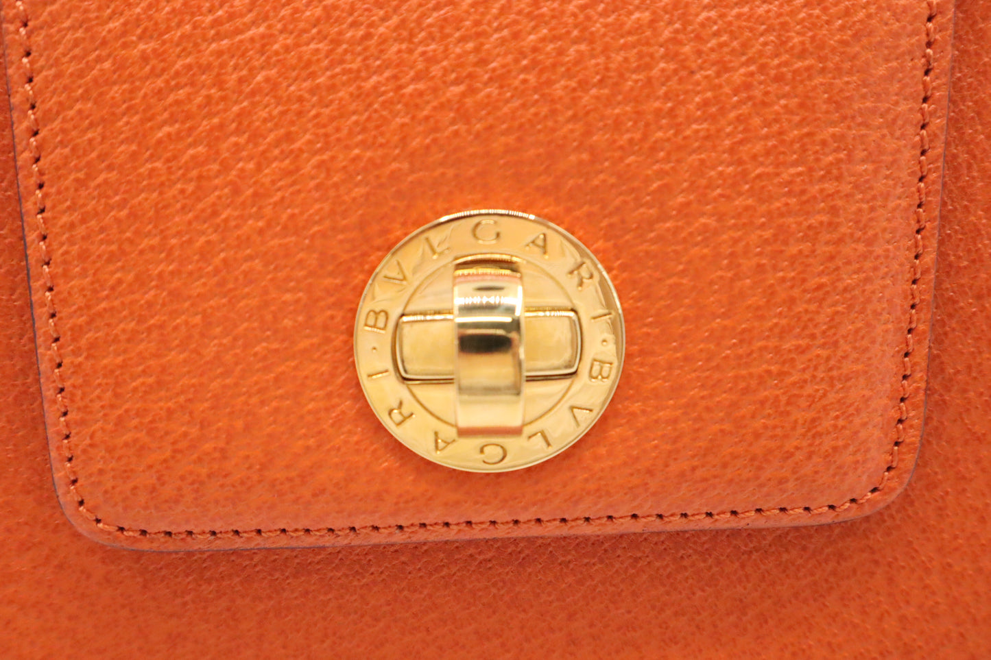 Bvlgari 2-Way Handbag in Orange Leather