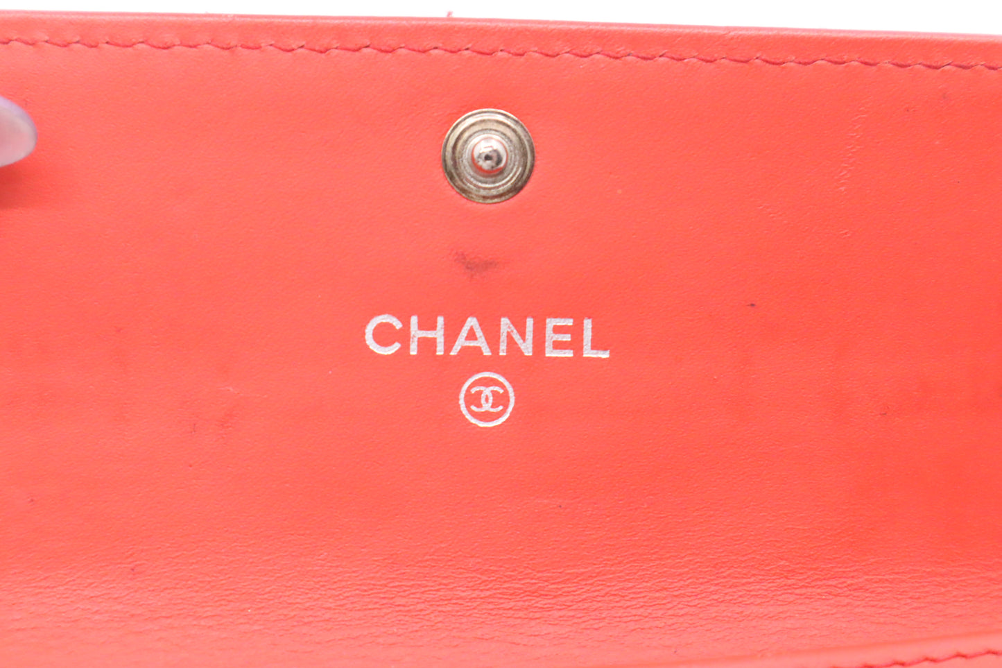 Chanel Wallet in Red Matelassé Patent Leather