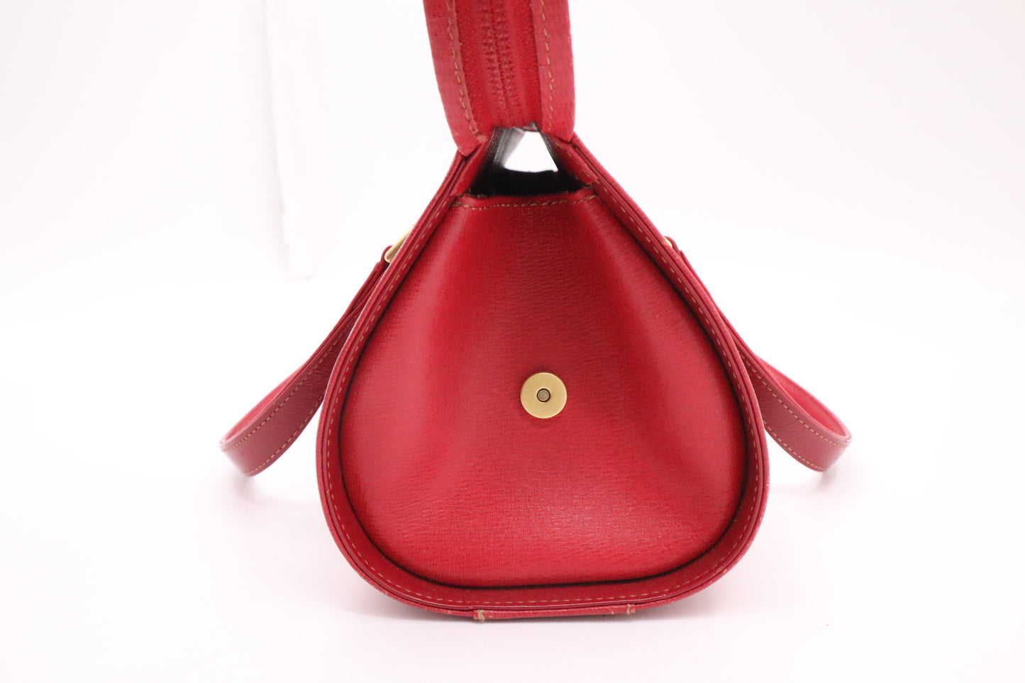 Burberry Round Handbag in Red Leather