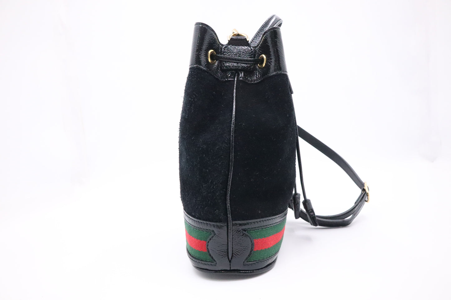 Gucci Small Ophidia Bucket Bag in Black Suede