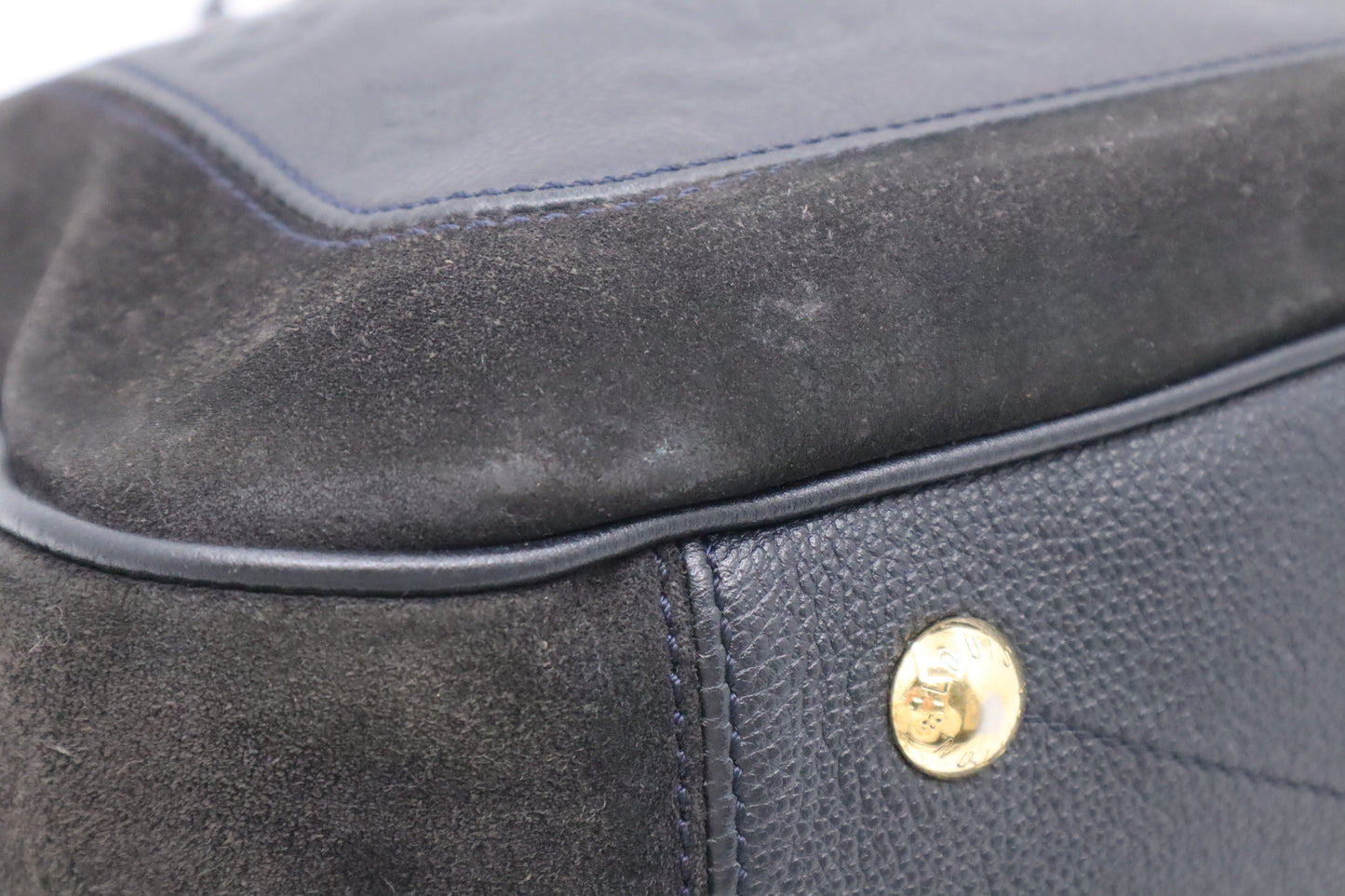 Louis Vuitton Audacieuse in Navy Blue Empreinte Leather and  Black Suede