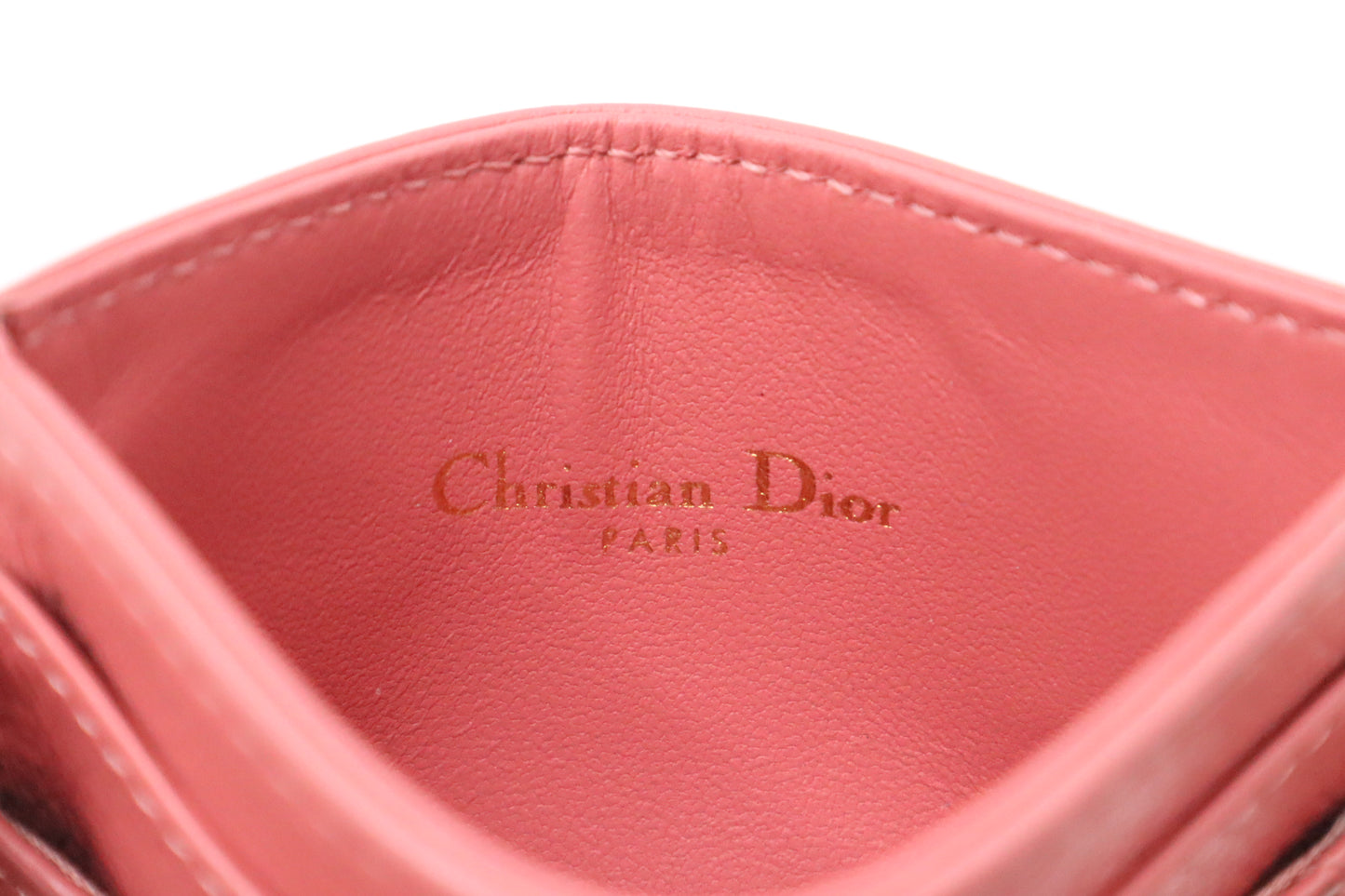 Dior Card Case in Pink Leather