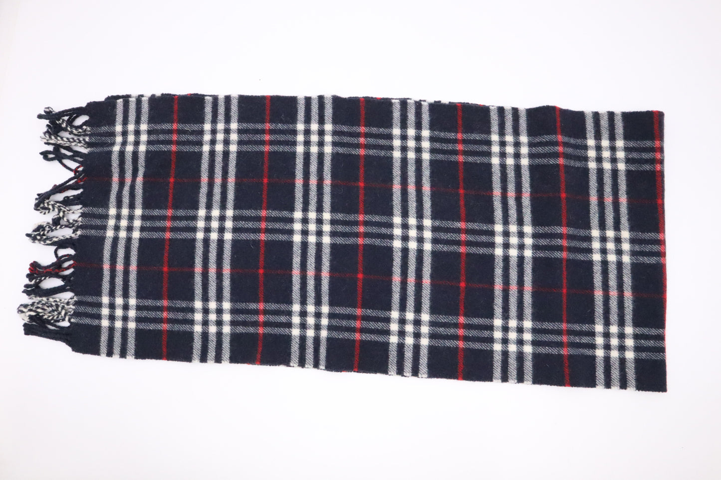 Burberry Scarf in Navy Wool and Cashmere