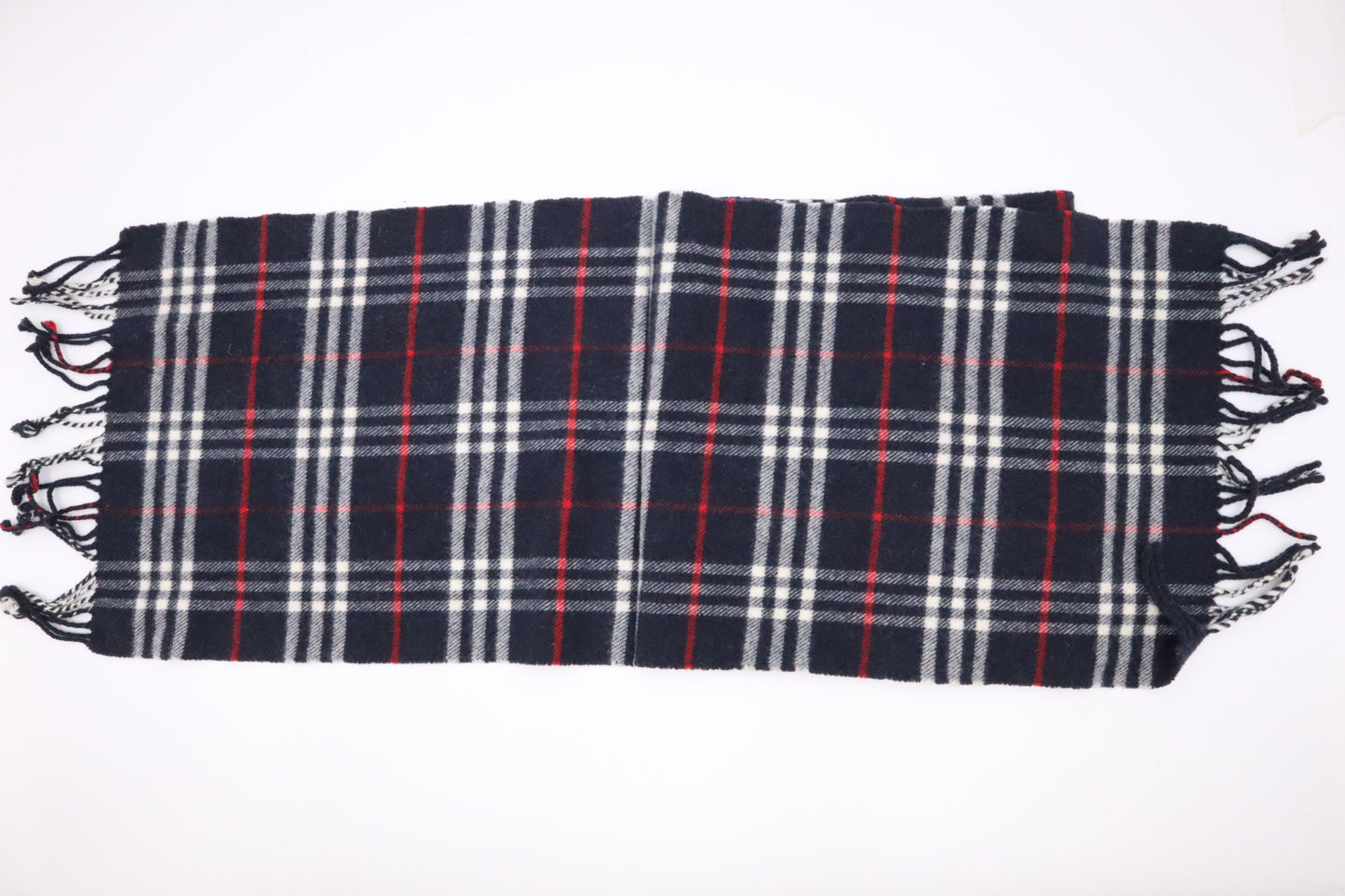 Burberry Scarf in Navy Wool and Cashmere