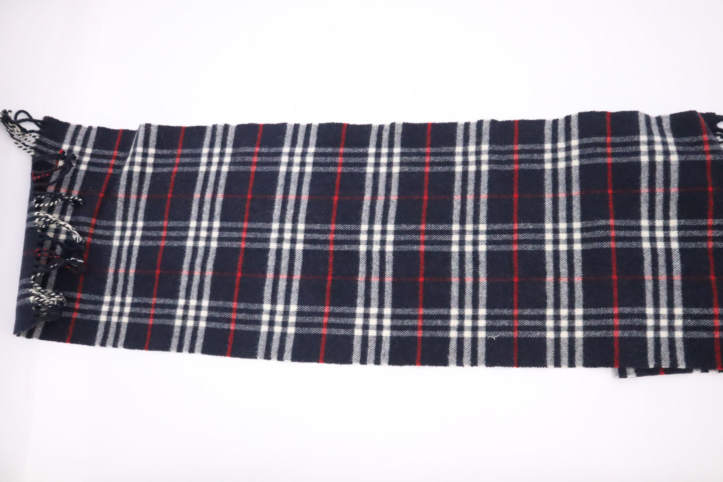 Burberry Scarf in Navy Wool and Cashmere