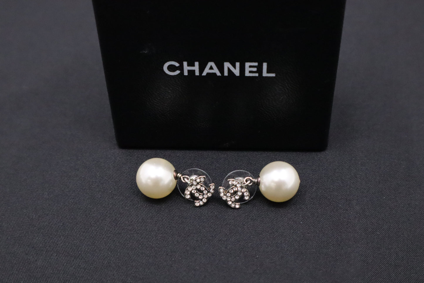Chanel Rhinestone Pearl Earrings