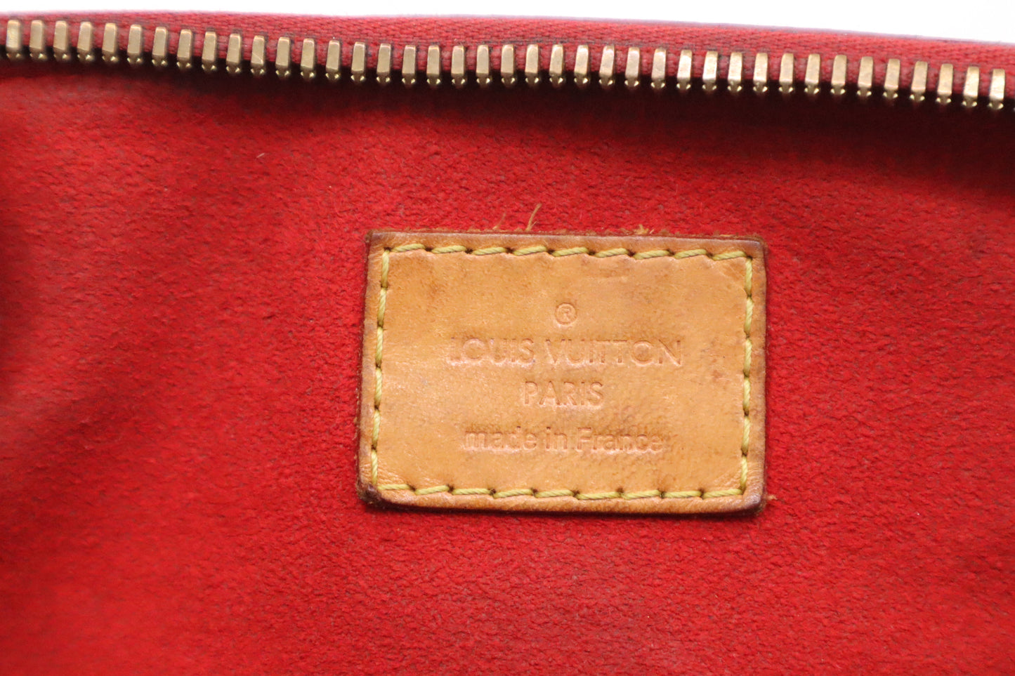 Louis Vuitton Pallas in Red Leather & Monogram Canvas