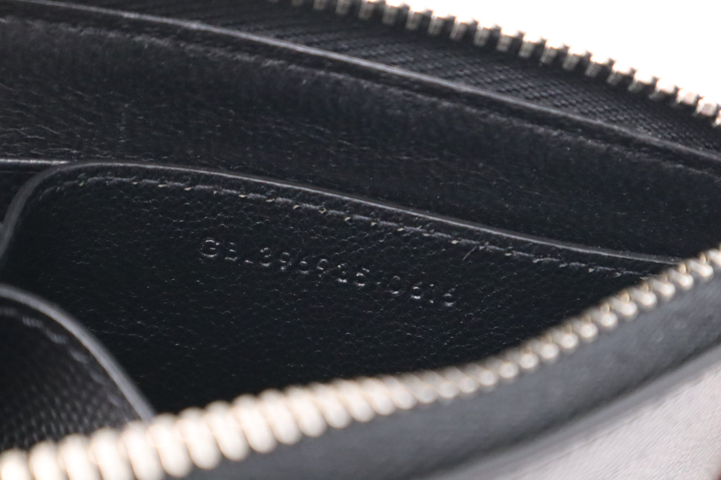 YSL Saint Laurent Zippy Card Case in Black Pebbled Leather