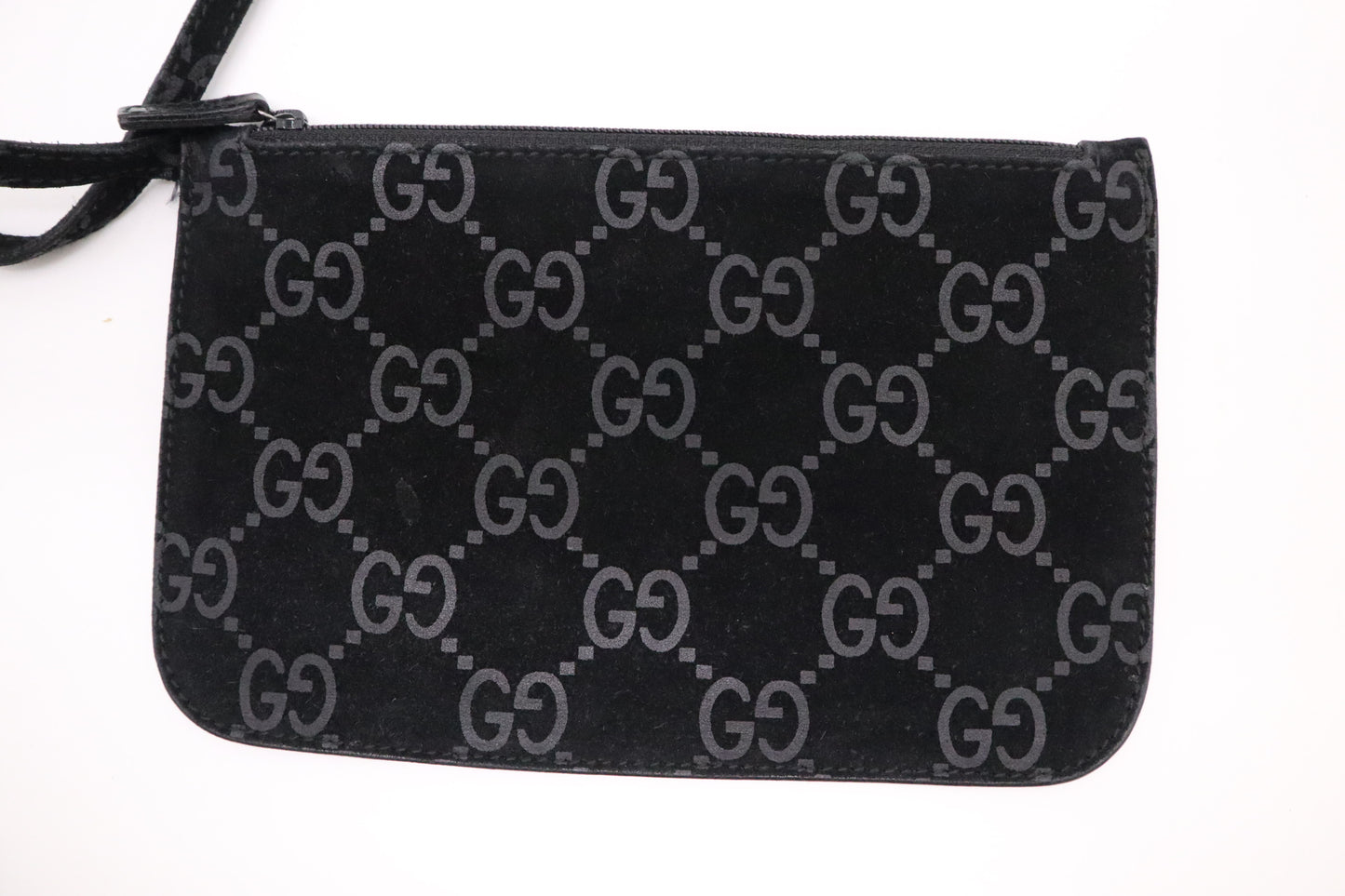 Gucci Shoulder Tote in Black GG Suede Canvas