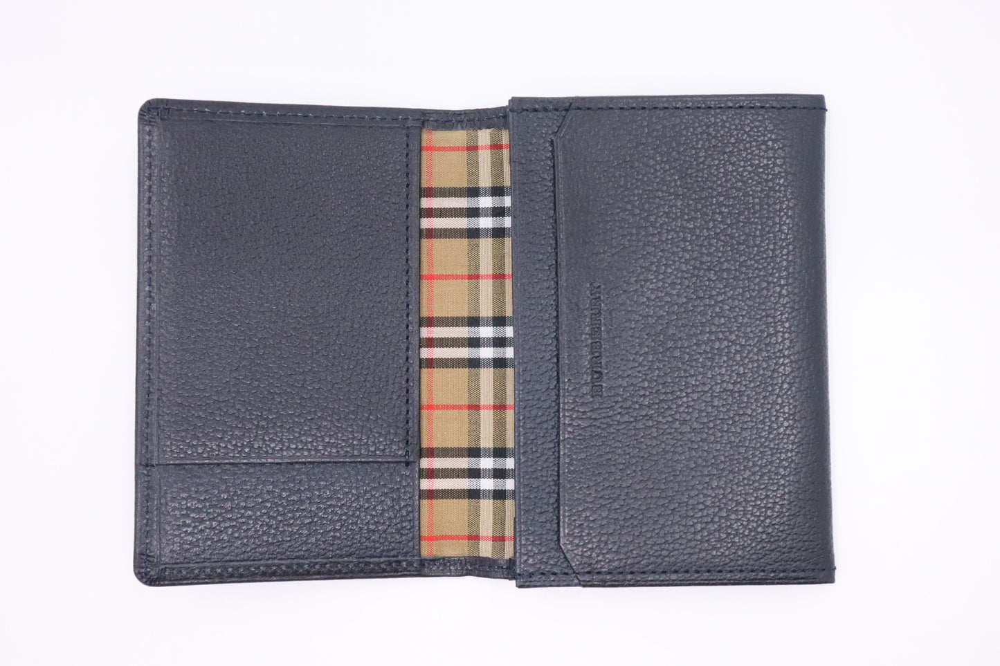 Burberry Card Case in Navy Blue Leather