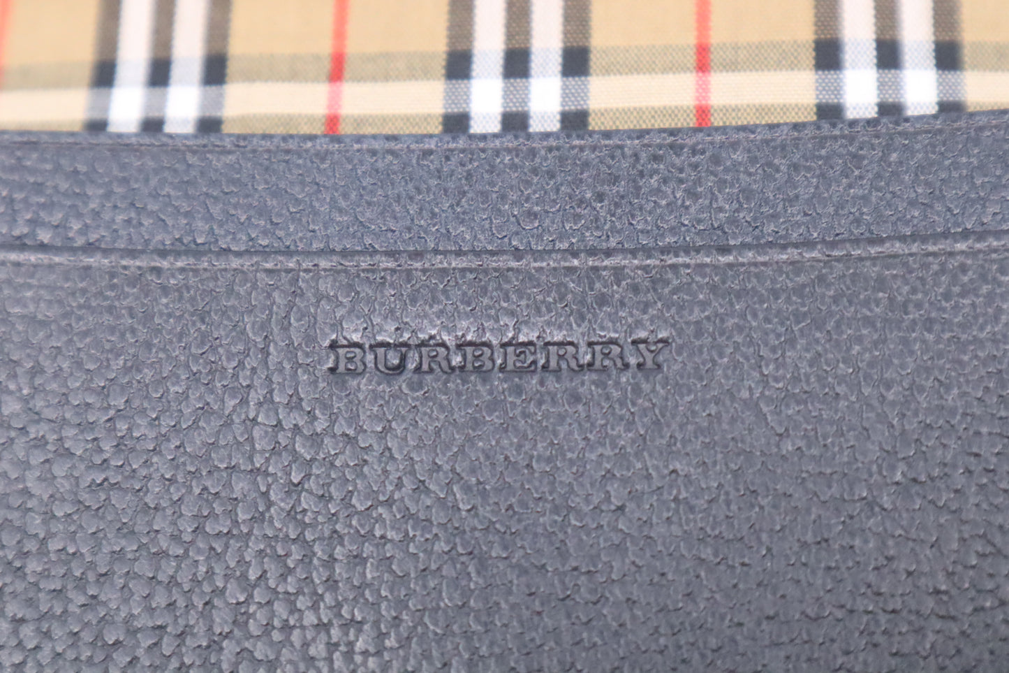 Burberry Card Case in Navy Blue Leather