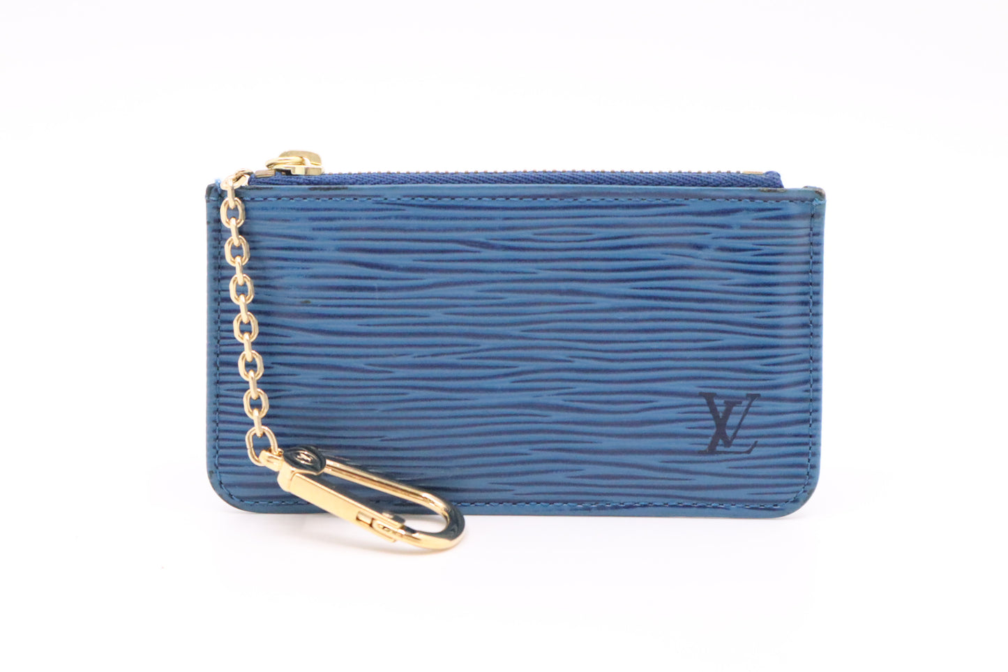 Louis Vuitton Pochette Cles in Blue Epi Leather