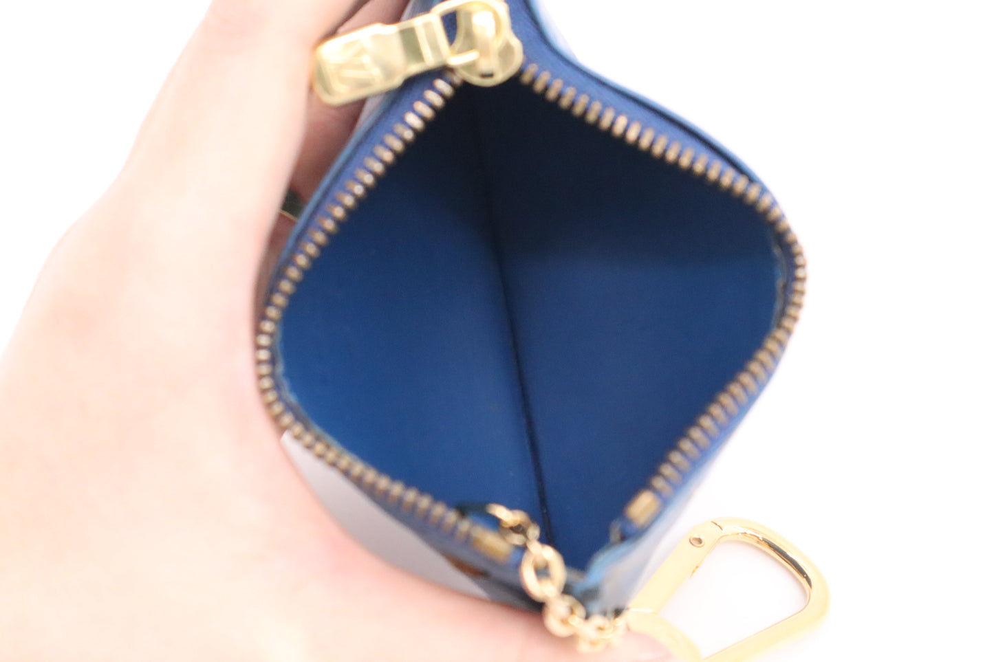 Louis Vuitton Pochette Cles in Blue Epi Leather