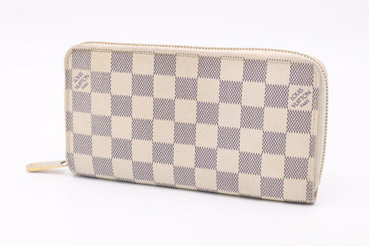 Louis Vuitton Long Zippy Wallet in Damiere Azur Canvas