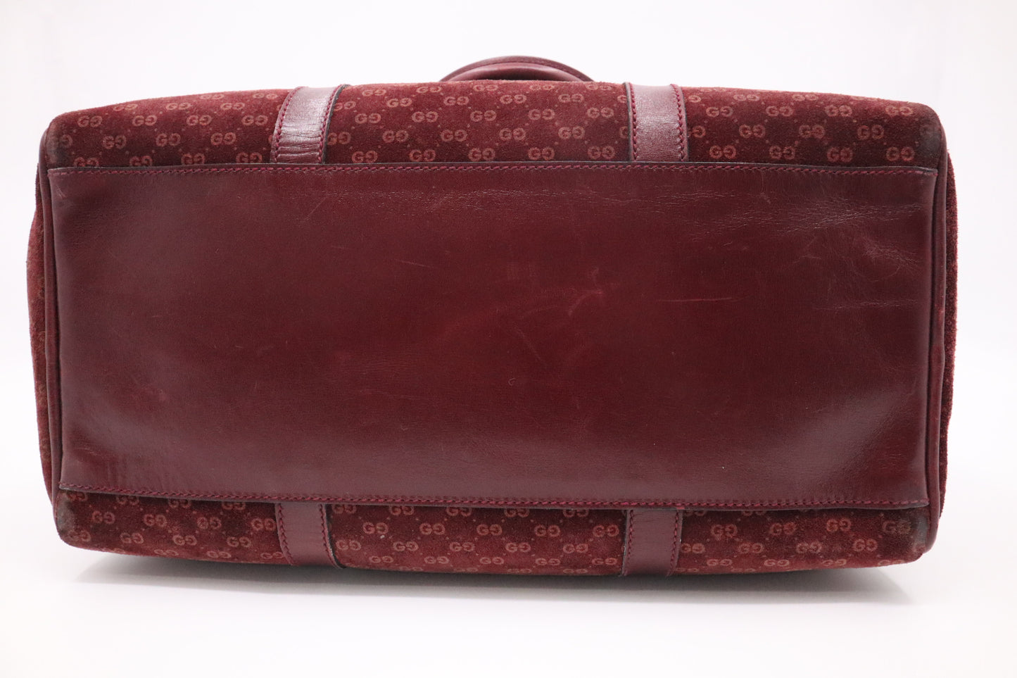 Gucci Boston Bag in Burgundy GG Suede