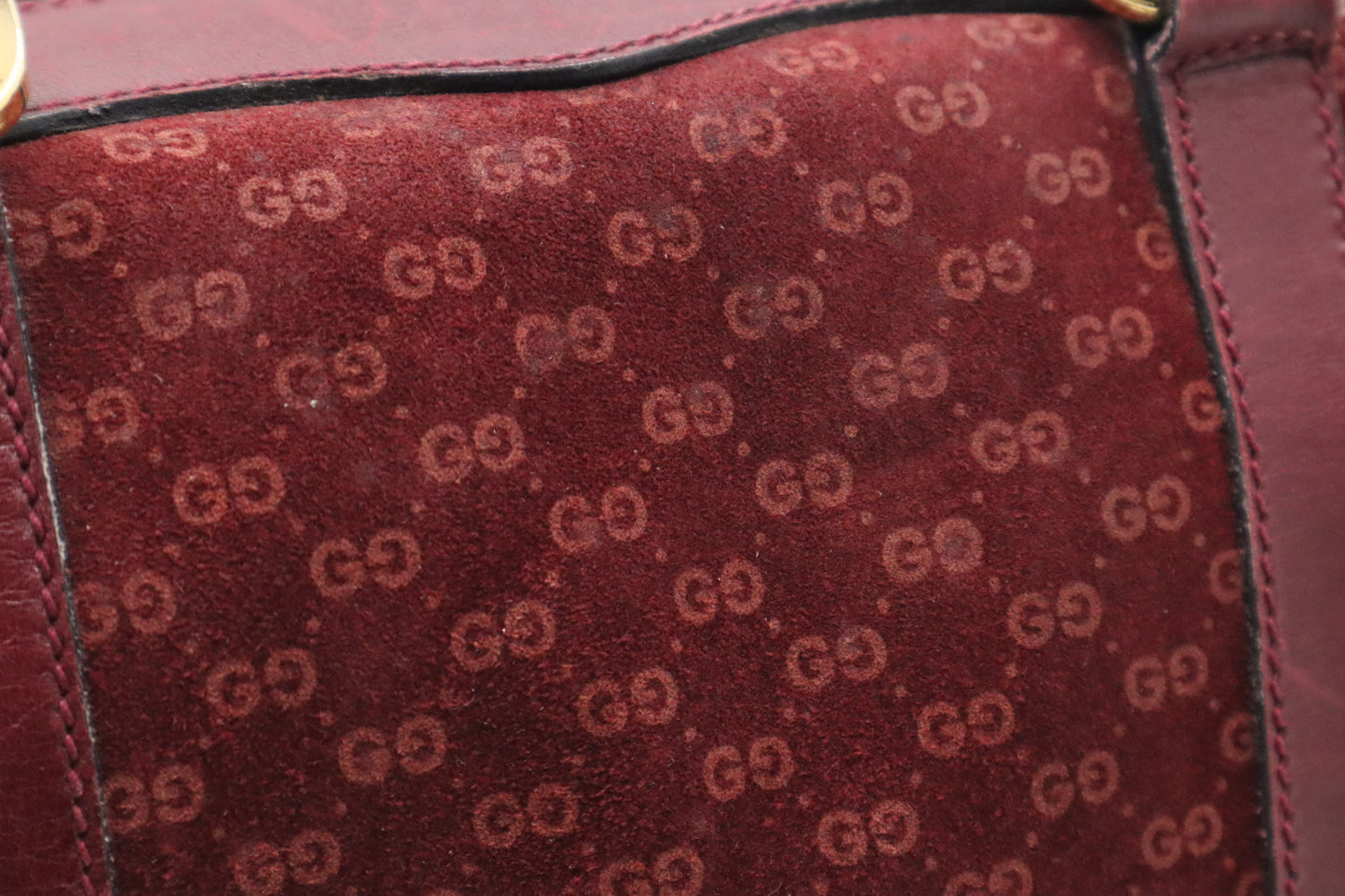 Gucci Boston Bag in Burgundy GG Suede