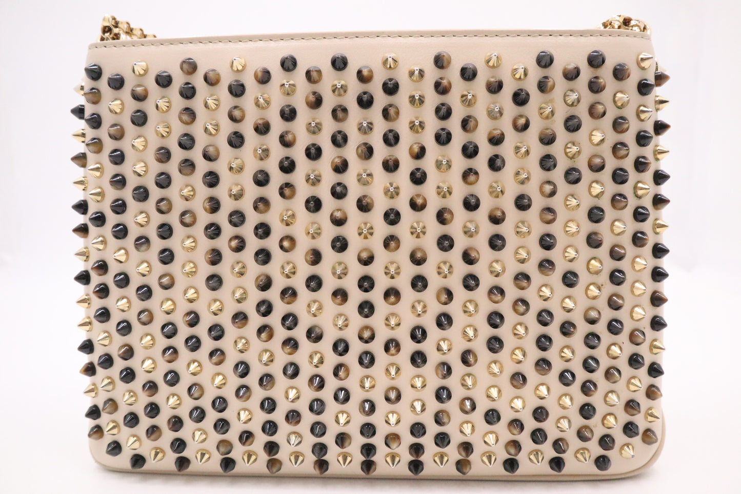 Louboutin Triloubi Shoulder Bag in Cream Studded Leather