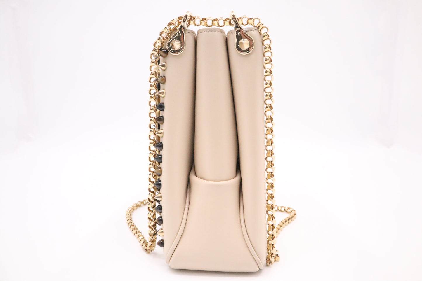 Louboutin Triloubi Shoulder Bag in Cream Studded Leather