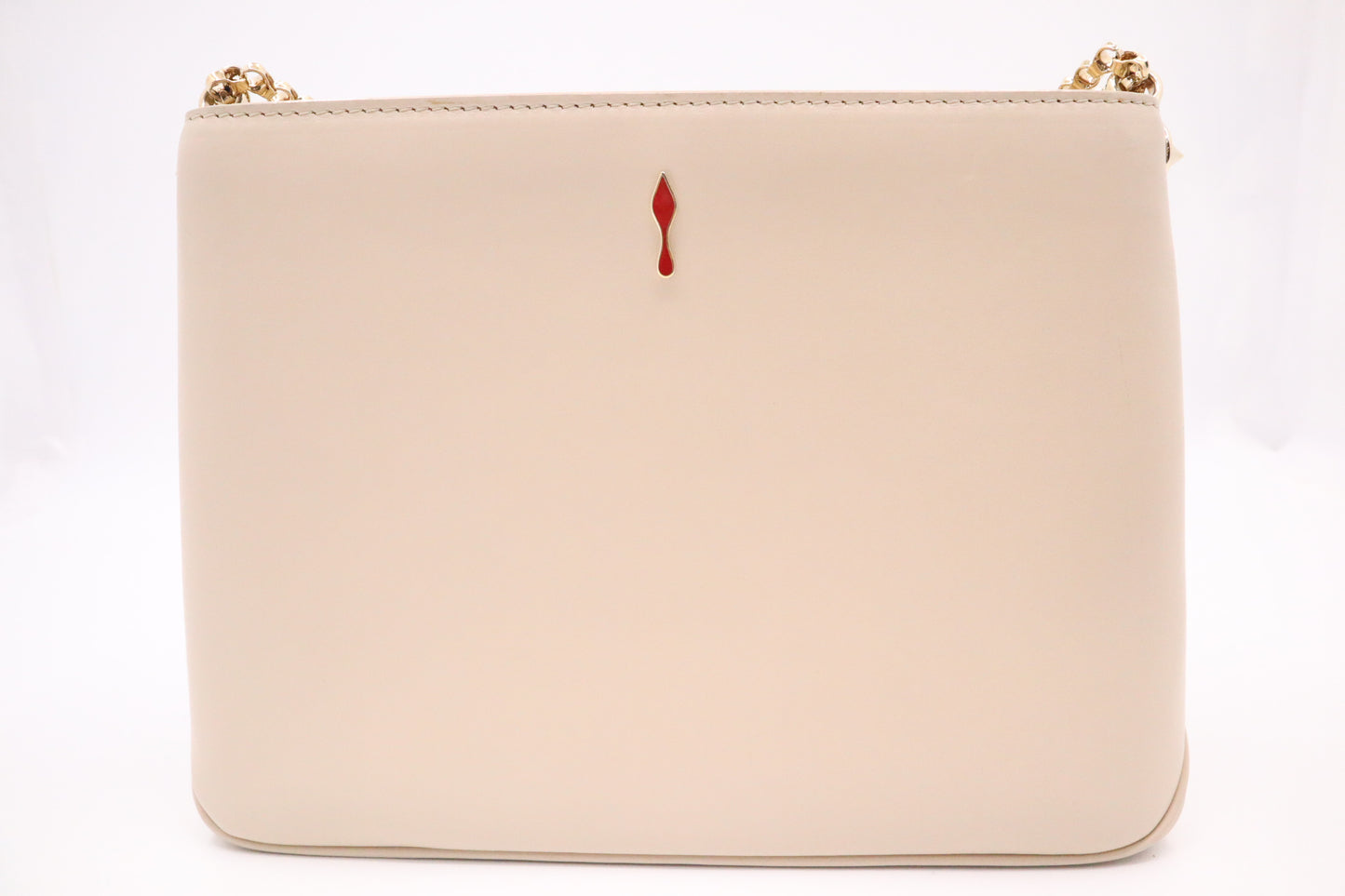 Louboutin Triloubi Shoulder Bag in Cream Studded Leather