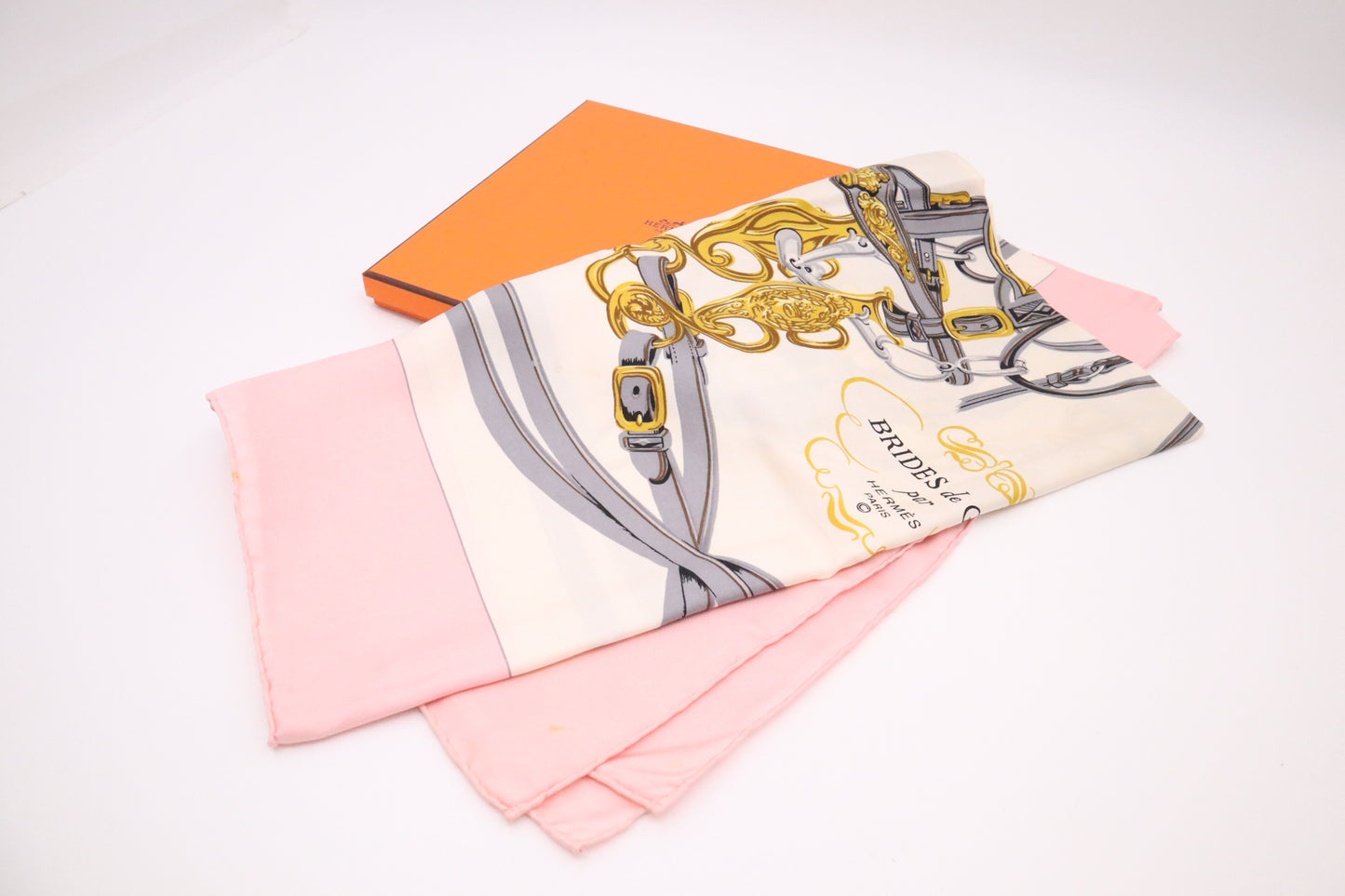 Hermes "Brides De Gala" Carre 90 in Pink Silk