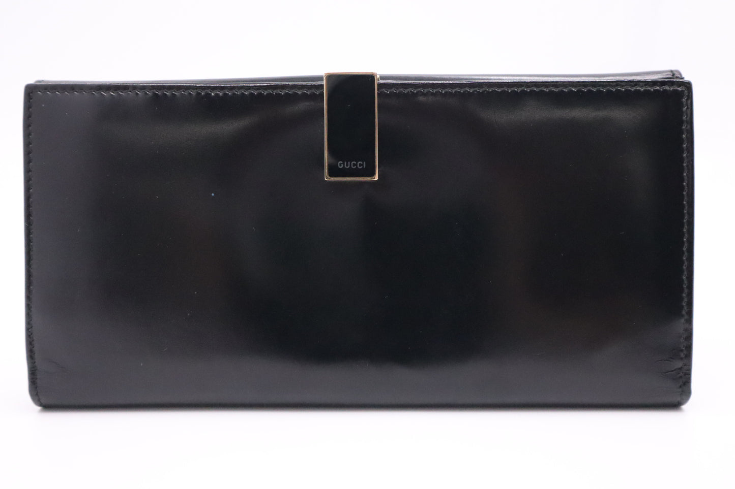 Gucci Long Wallet in Black Patent Leather