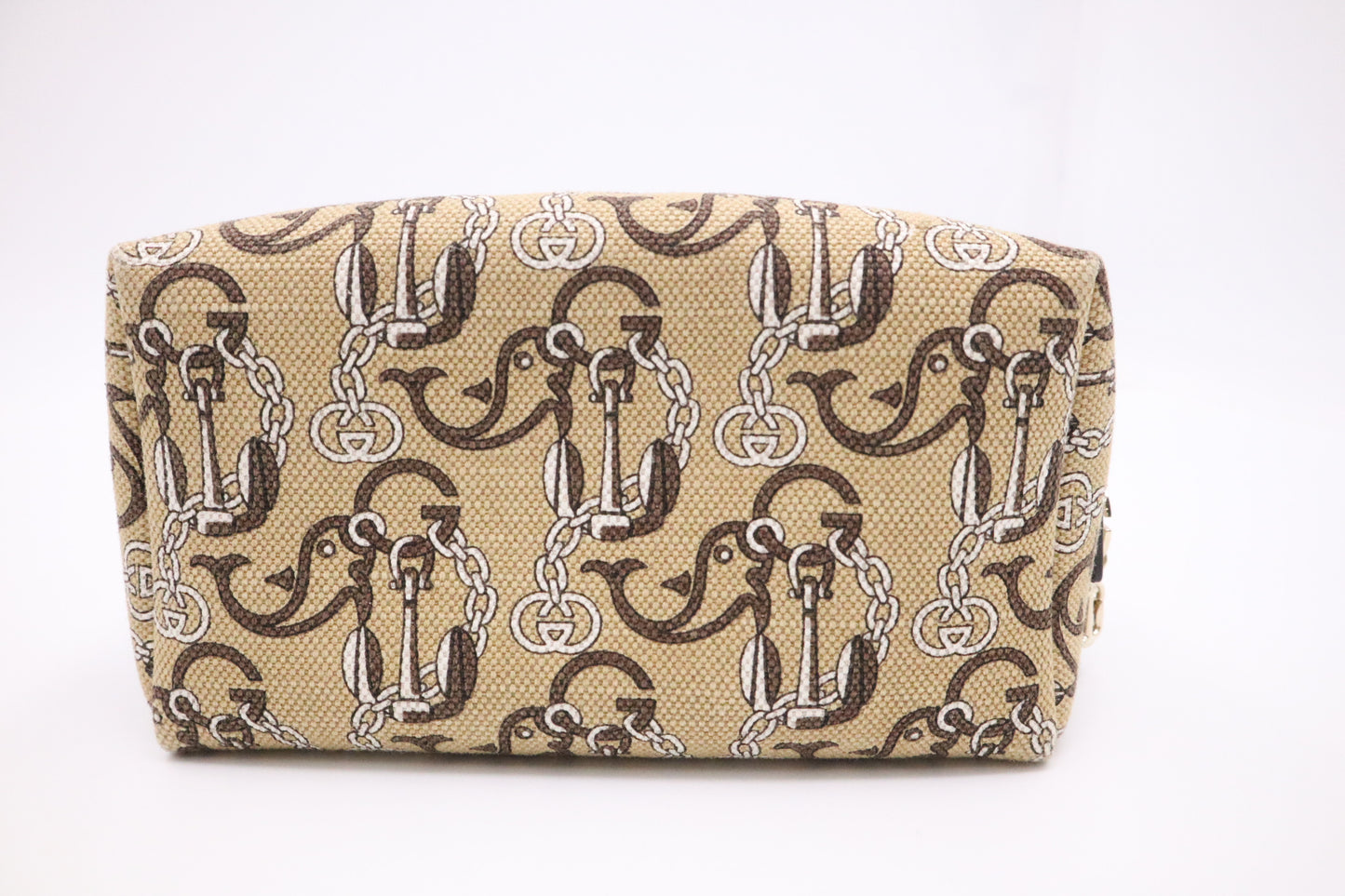 Gucci Anchor & Whale Pouch in Beige Canvas and Cream Leather