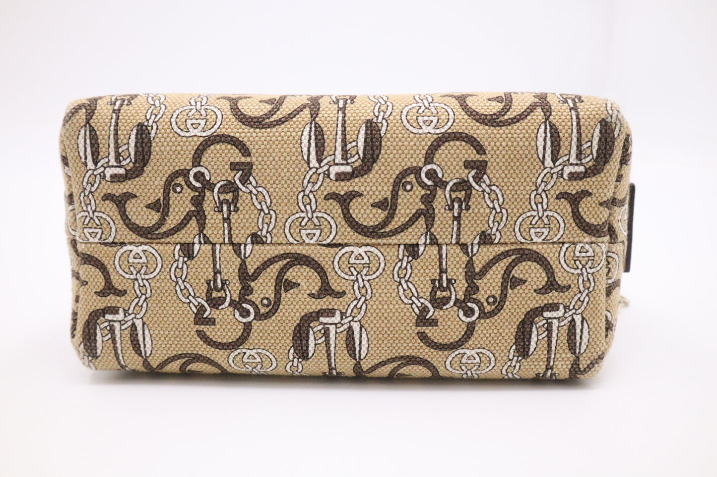 Gucci Anchor & Whale Pouch in Beige Canvas and Cream Leather