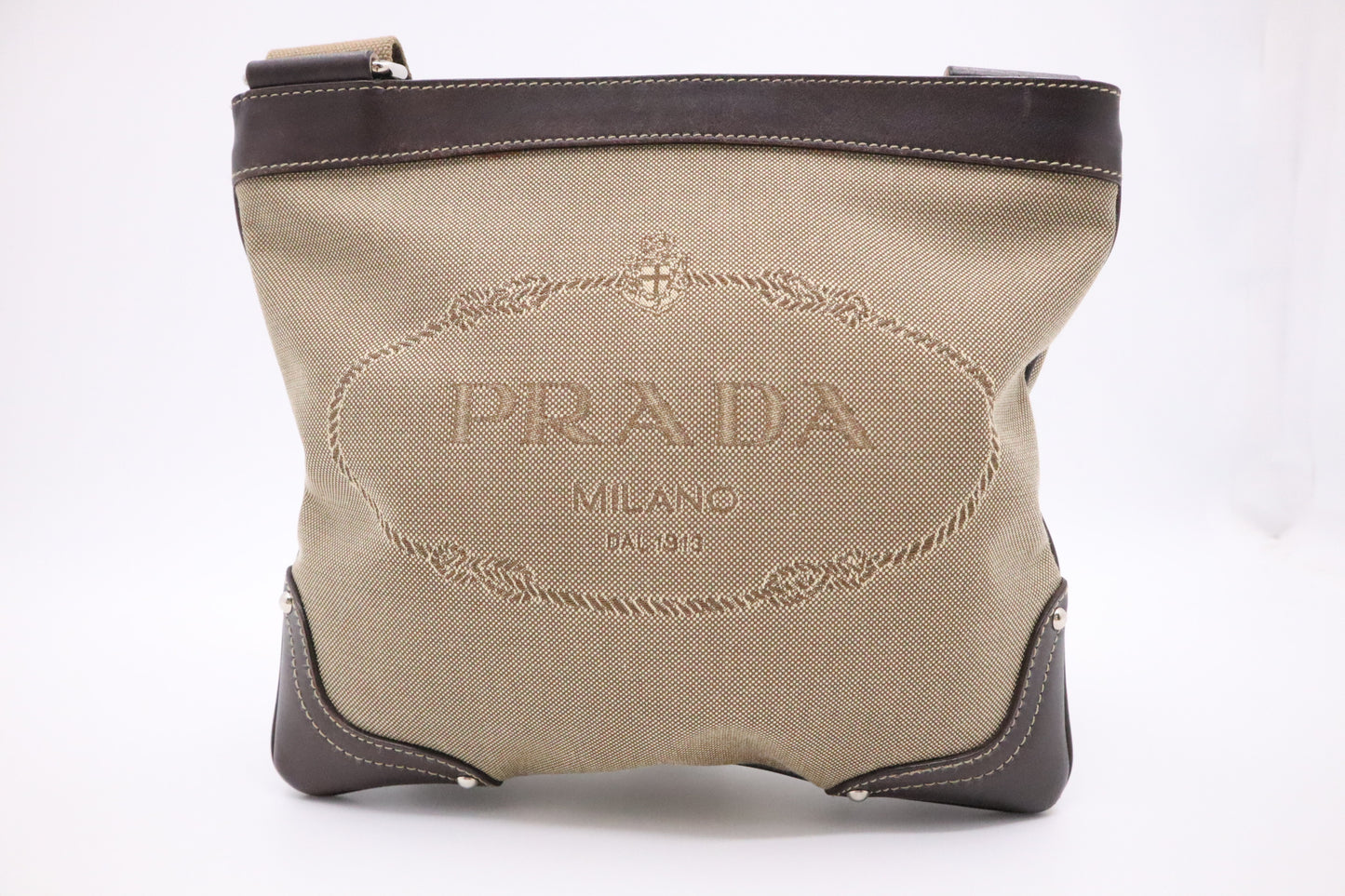 Prada Crossbody Bag in Light Brown Canvas