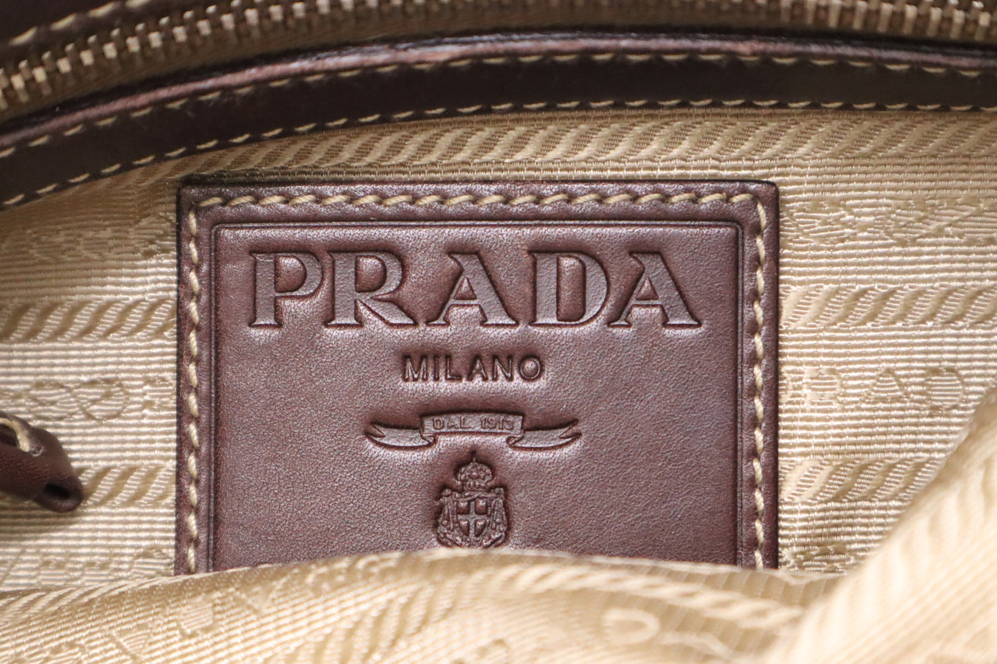 Prada Crossbody Bag in Light Brown Canvas